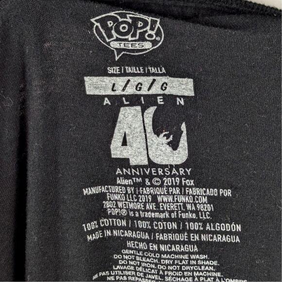 Alien 40th Anniversary Xenomorph T Shirt Mens Large Black Graphic Funko Tee - Picture 2 of 3